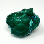 Chatoyant Malachite Stalagtite Section with Botryoidal Chysocolla Exterior from D.R.C.