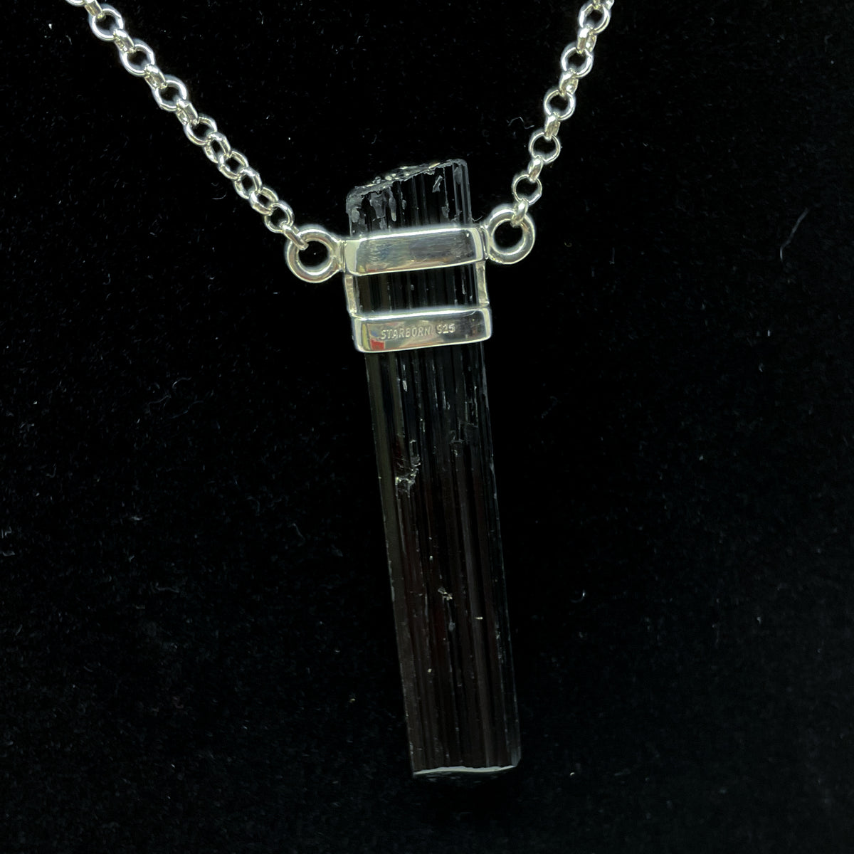 Sterling Silver Black Tourmaline Necklace – Cornerstone Minerals
