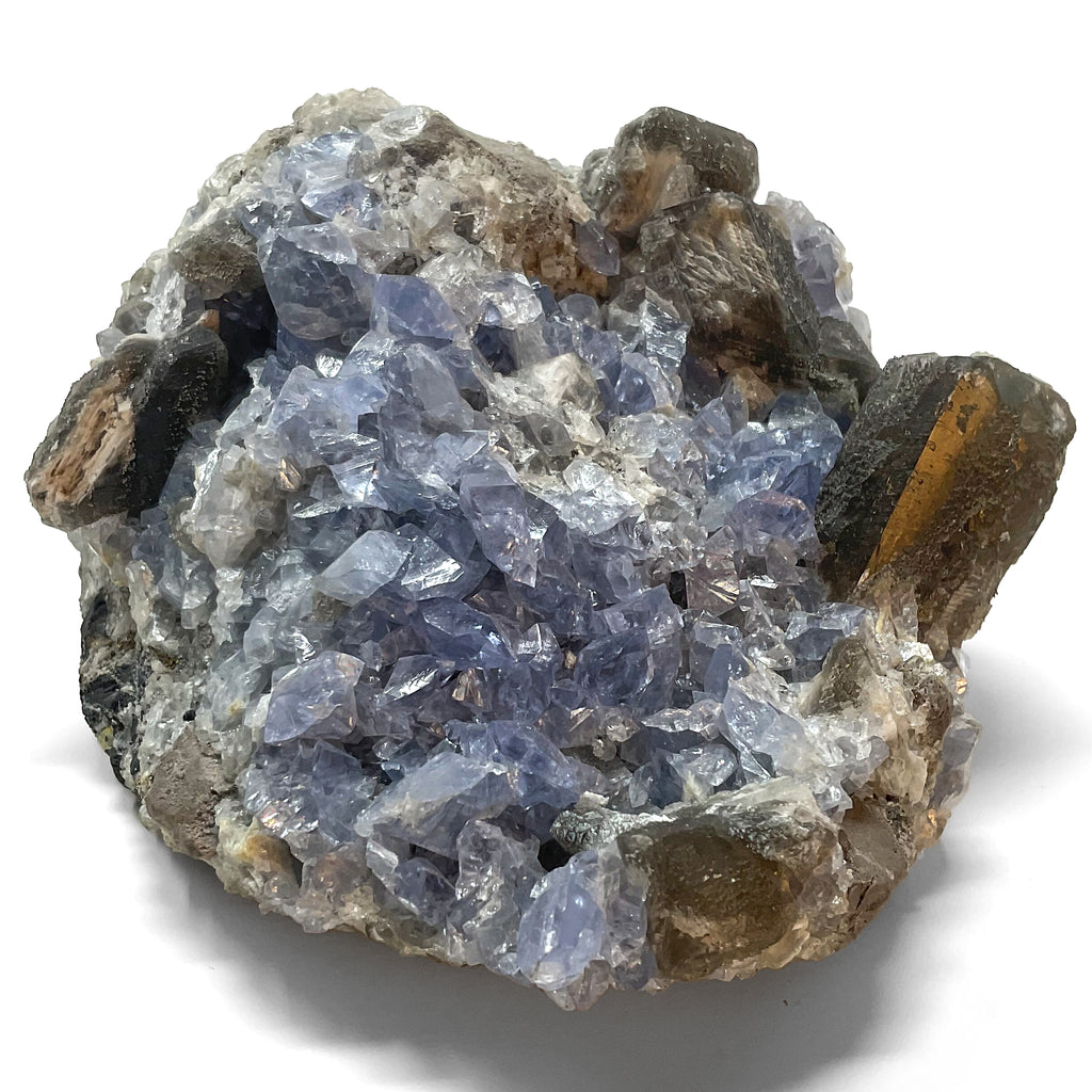 Blue Dolomite with Black Calcite from Colombia