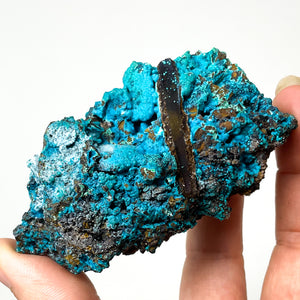 Chrysocolla on Quartz from the Tentadora Mine in Peru