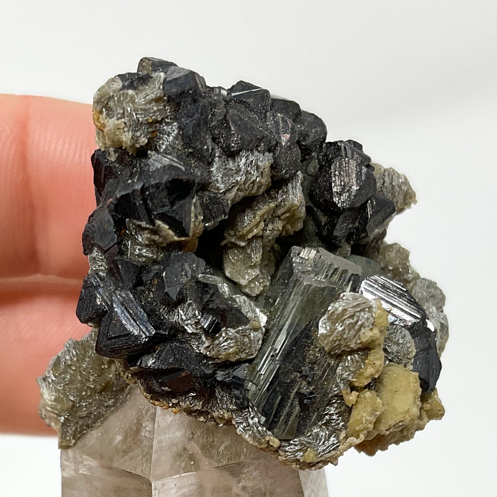 Cassiterite on Quartz from Panesqueira, Portugal