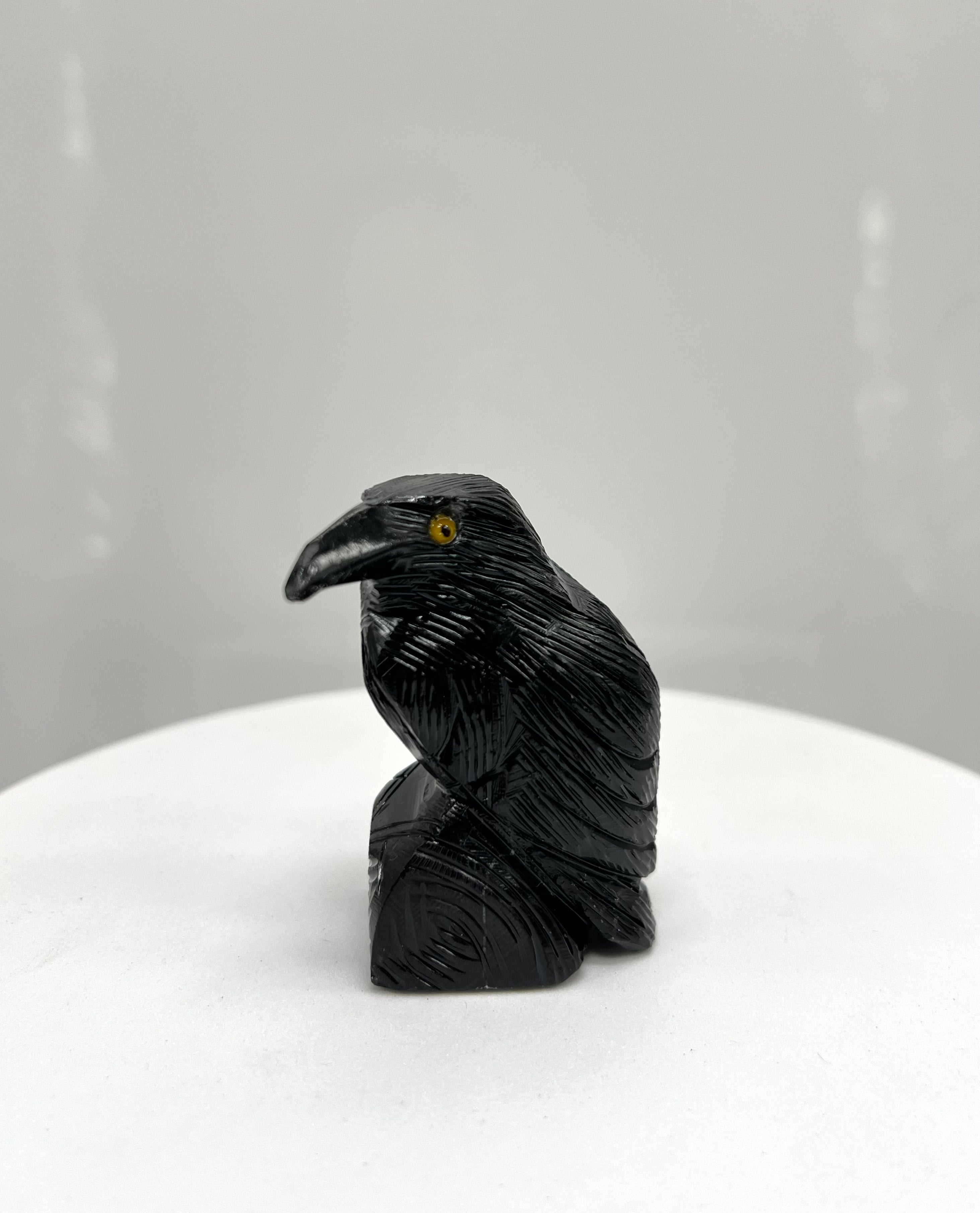 Onyx Raven Figurine