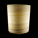 Hand Carved Banded Calcite Lamp from Mexico