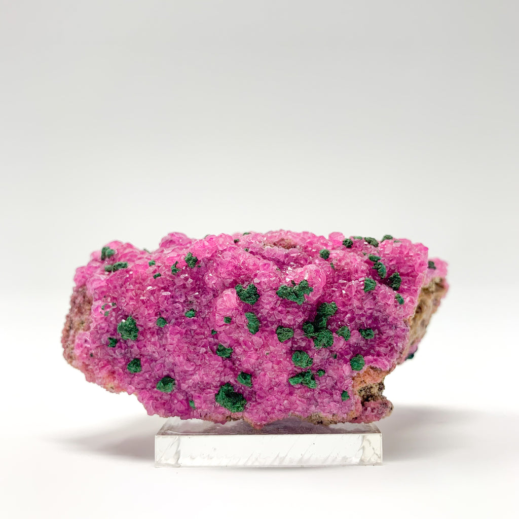 Malachite on Cobaltoan Calcite from the Democratic Republic of Congo