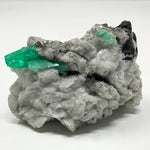 Emerald on Calcite from the Muzo Mine in Boyaca', Colombia