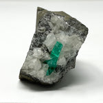 Emerald on Calcite from the Muzo Mine in Boyaca', Colombia