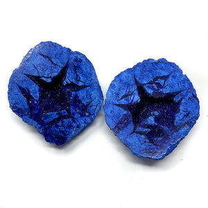 Azurite Nodule Geodes (Both Halves)