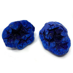 Azurite Nodule Geodes (Both Halves)