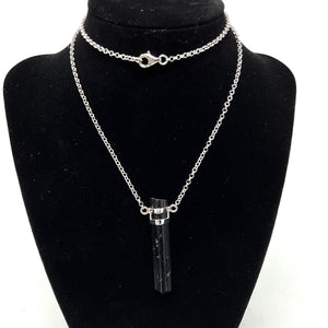 Sterling Silver Black Tourmaline Necklace